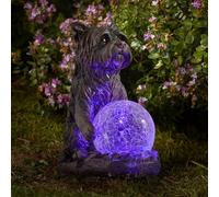 L'Ornement De Jardin À Lumière LED De Chien Qui Change De Couleur Solaire 20Cm