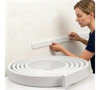 Lorxilar Moulure Murale Flexible en PVC Baguette Décorative Souple Et Découpable pour Mur Plafond Et Meuble Imperméable Et À Peindre White, 7M