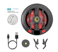LORYEANM Ventilateur de refroidissement à affichage numérique avec contrôle | Support de refroidissement pour téléphone portable avec contrôle intelligent de la température pour les longues réunions et