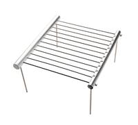 LOSMANN Barbecue de camping portable au charbon de bois mini barbecue démontable en acier inoxydable chromé pour pique-niques camping barbecue trekking voyage plein air montage et démontage faciles
