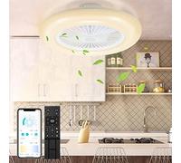 Lospitch 80W Ventilateur de plafond avec éclairage, LED Fan Plafonnier avec Télécommande et APP, Mode été Hiver, Ventilateur silencieux plafond 6 Vitesses,3000-6500K(φ 55CM)