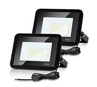 Lospitch Lot de 2 20W Projecteur LED Extérieur, Super Lumineux 1700LM Blanc Chaud 3000K Spot LED Extérieur, IP66 étanche Éclairage LED pour Patio, Garage, Jardin, Usine (sans prise)