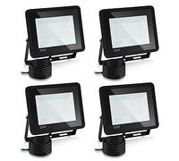 Lospitch Projecteur LED Extérieur 50W, Lot de 4 Spot LED Extérieur IP66 Étanche, 4250LM Superlumineux Spot Exterieur Floodlight 6000K Blanc Froid, pour Cour, allées (sans prise)