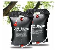 LOST Sac de Douche Solaire, 2 PCS 20L Douche Solaire de Camping Solaire Sac de Douche Portatif Extérieur pour Douche avec Flexible