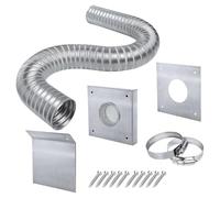 Losueeun Kit d'aspiration d'air frais pour poêle à pellets, 2 x 60, kit d'air froid extérieur pour tuyau de poêle à pellets, tuyau de purge flexible en aluminium pour poêle