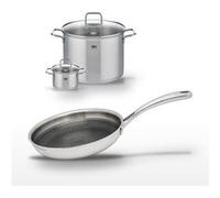 Lot 1 Poêle 28 cm & 2 Faitouts 26/14 cm Elo Relief Evolution Inox