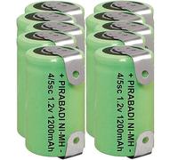 LOT 10 Piles ACCUS Rechargeable 4/5 SC 1200mAh 1.2V Ni-MH avec PÂTE Languette Broche A SOUDER 4/5SC (5x1575)