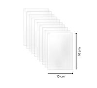 Lot 10 plaques verre acrylique transparent 1,5 mm - 10x10 cm (100x100 mm) - Cadre verre synthétique - Plaque PMMA XT