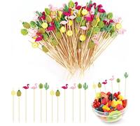 Lot 100 Piques Apéritif Bois 12cm Déco, bâtons cocktail fêtes/mariages/anniversaires/fruits/BBQ .