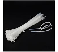 Lot 100 Serre Cable Blanc 250x4.8mm Lien de Serrage Plastique Robuste | Collier Serrage Transparent 22kg Résistance, Attache Nylon Plastique pour Fixation Extérieure, Outils & Bricolage Maison