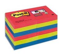 Lot 12 blocs repositionnables STICKY Bora Bora 47,6x47,6mm, coquelicot/vert néon/saphir G