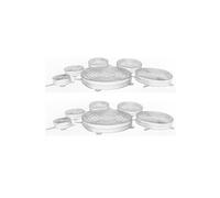 Lot 12 couvercles micro-onde blancs extensibles en silicone - 6 tailles HobbyTech