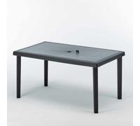 Lot 12 Tables de jardin rectangulaire en polyrotin pour bar café bistrot restaur