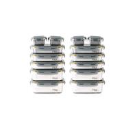 Pika | Lot de 14 boites alimentaires en inox | Compatible au micro-ondes | Batch cooking, compatible au micro-ondes, four, congélateur, Rangement facile