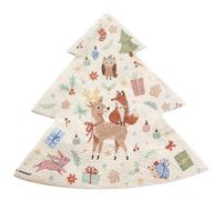 Lot 16 Serviettes en papier forme Sapin - Forêt d'hiver env 33 x 33cm - Amscan