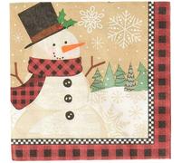 Lot 16 Serviettes Papier Bonhomme de neige 33 x 33 cm