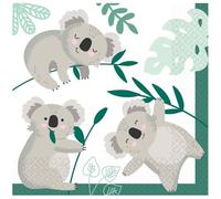 Lot 16 Serviettes Papier Koala 33 x 33 cm