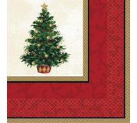 Lot 16 Serviettes Papier Sapin de Noël 33 x 33cm
