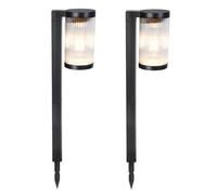 Lot 2 balises solaires - LUMISKY - BEAMLIT - LED blanc chaud - H58 cm - Eclairage jardin allée terrasse