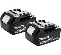 Lot 2 batteries pour outil sans fil 18V Li-Ion LXT 5,0 Ah avec indicateur de charge - MAKITA BL1850BX2