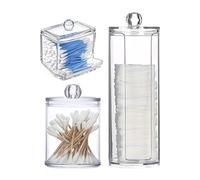 Lot 2 Boîtes Coton Tige + 1 Rangement Transparent PET