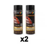Lot 2 Bombes De Peinture Pelable - Sprayplast - Noir Brillant - Motip