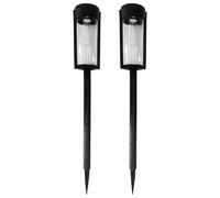 Lot 2 bornes solaires LED 3000K 65cm noires IP44 Path