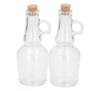 Lot 2 Bouteilles Pour Huile Vinaigre Bouchon Liège Étanche Alpina Transparent