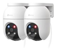 Lot 2 Caméras Extérieures 3K WiFi 360°, Suivi Auto-Zoom, Détection IA Humaine/Véhicule, Vision Nocturne, Alarme Son/Lumière, WiFi 6