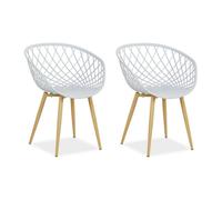 Lot 2 chaises de jardin accoudoirs gris plastique