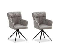 Lot 2 chaises oeuf modernes lin gris