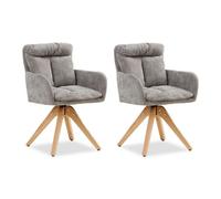 Lot 2 chaises oeuf modernes lin gris