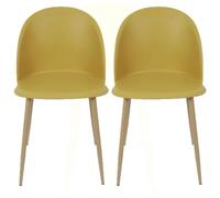 Lot 2 Chaises Scandinave Bergen - Jaune moutarde