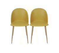 - Lot 2 Chaises Scandinave Bergen - Jaune moutarde - Bergen