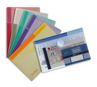 Lot 2 de sachets de 6 porte documents à Velcro A6 TCollection en PP 20/100e coloris assortis G