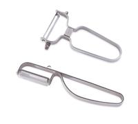 Lot 2 éplucheurs inox lame droite et dentelée Mathon