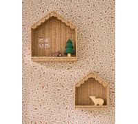 Lot 2 étagères maison beige TU