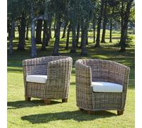Lot 2 fauteuils de jardin kubu naturel