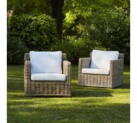 Lot 2 fauteuils de jardin kubu naturel