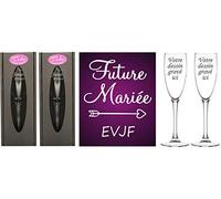 LOT 2 Flûtes gravées EVJF - Future Mariée - Cadeau souvenir original Enterrement de Vie de Jeune Fille pour une journée réussie entre copine avec témoins du Mariage organisation cocktail spécial EVJF
