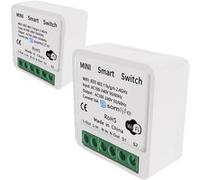 Lot 2 Interrupteurs intelligent SomLife WiFi 16A MiniSmart Switch Wi-Fi connecté,application Tuya/SmartLife,Alexa,Google Home
