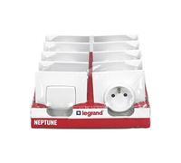 Interrupteurs et prises de courant - LEGRAND - Neptune - Lot de 2 interrupteurs - 8 prises - Blanc