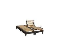 Lot 2 Lits electriques electriques Anthracite 2x90x200
