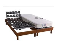 Lot 2 Lits electriques electriques tous plots avec Reglage fermete lombaire 2x90 x 200 cm