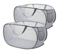 Vendos85 lot de 2 paniers à linge pliables - Gris