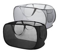 Vendos85 Lot de 2 paniers à linge - Noir