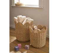 Lot 2 paniers de rangement gigognes beige TU