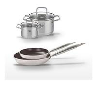 Lot 2 Poêles 24/28 cm avec revêtement céramique sans & 2 Faitouts 14/20 cm Elo Bistro Line Citrin