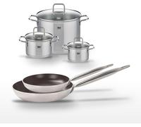 Lot 2 Poêles 24/28cm et 3 Faitouts 16/20/26cm Elo Bistro Line