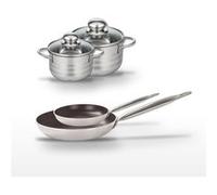Lot 2 Poêles 24/32 cm & 2 Faitouts 12/14 cm Elo Bistro Line